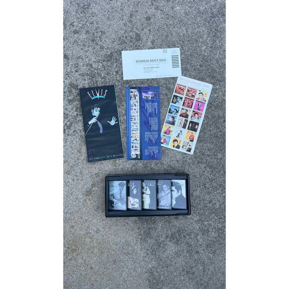 Elvis The King of Rock 'N' Roll Complete 50's Masters 5 Cassettes + Stamp Sheet - Picture 1 of 7